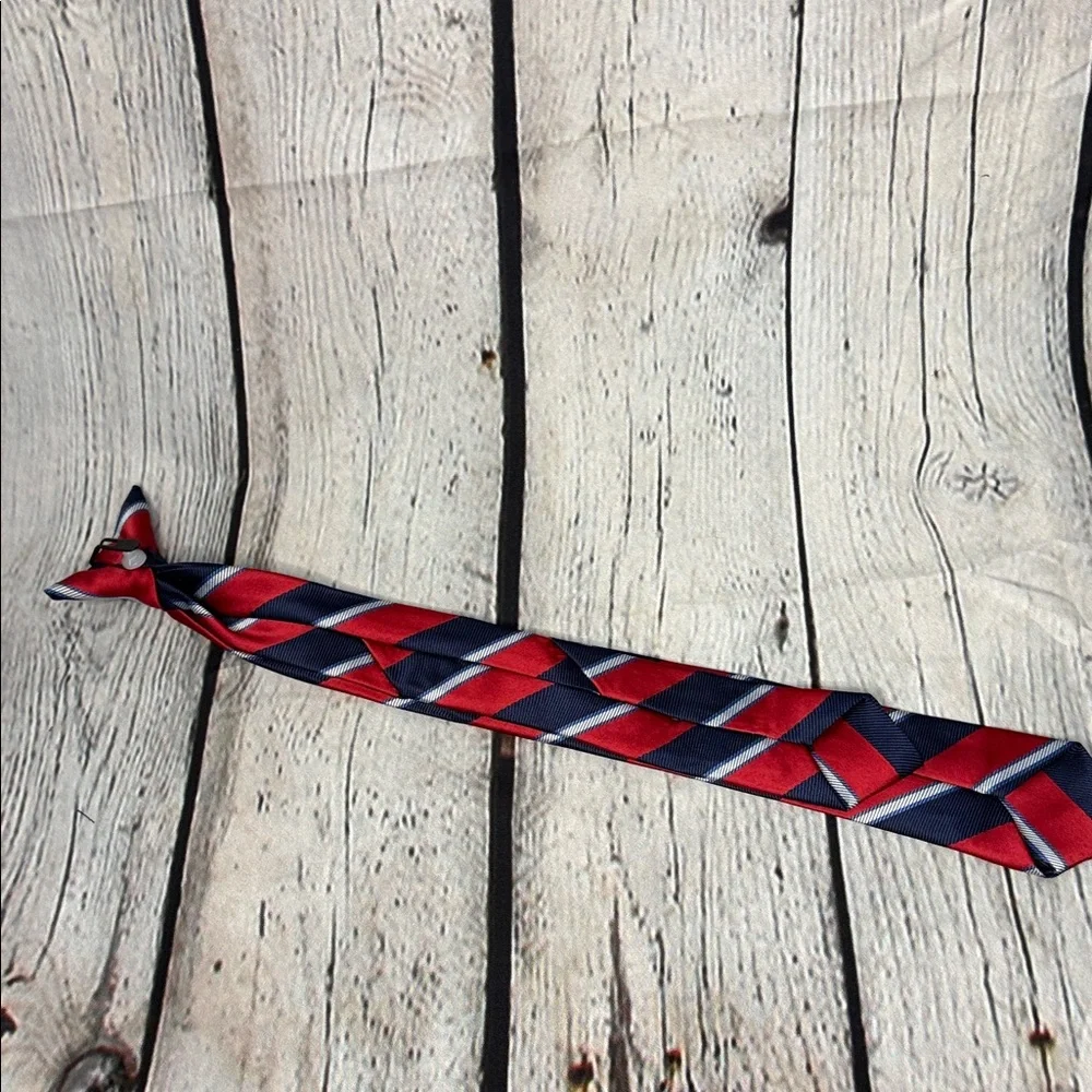 Red and Blue Striped Boy’s Clip-on Tie 15 inches long